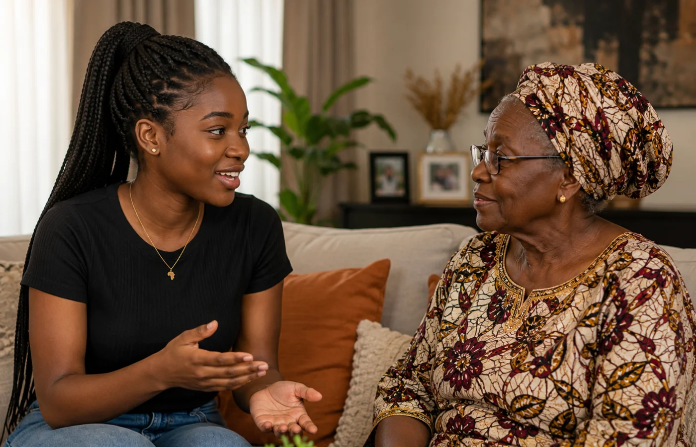 Intergenerational Ghanaian family mock image