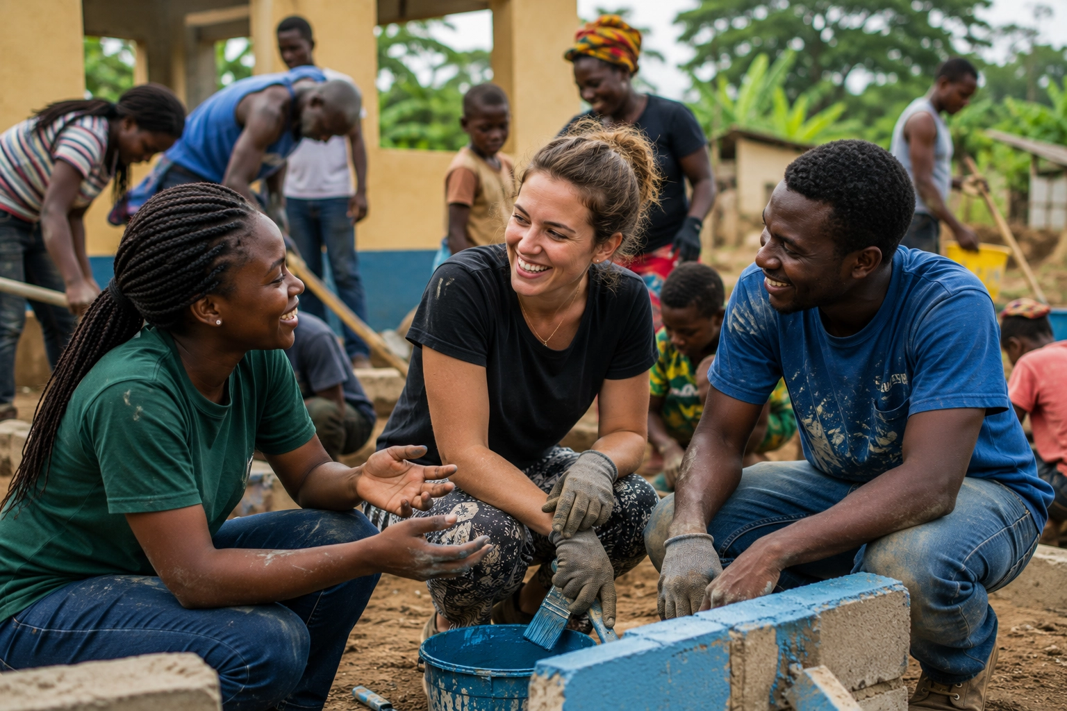 Volunteer in Ghana learning mission mock image