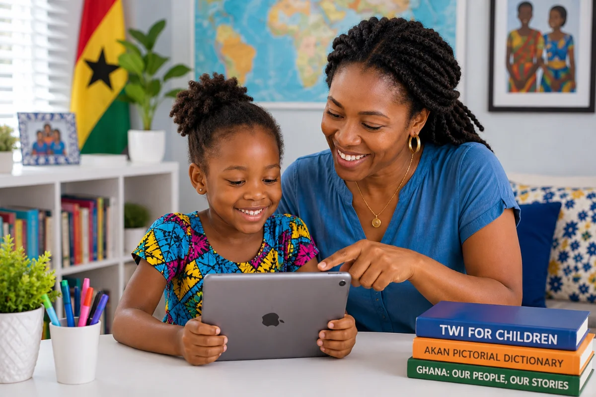 Helping children learn Twi outside Ghana
